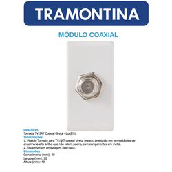 MODULO TOMADA COAXIAL TV SAT - LINHA LIZ - 04125 - Comercial Leal
