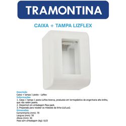 CAIXA SOBREPOR + TAMPA 1 POSTO - LINHA LIZFLEX - 0... - Comercial Leal