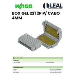 GELBOX 221 2P P/ CABO 4MM WAGO - 13844 - Comercial Leal