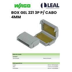 GELBOX 221 3P P/ CABO 4MM WAGO - 13845 - Comercial Leal