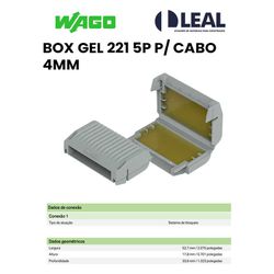 GELBOX 221 5P P/ CABO 4MM WAGO - 13846 - Comercial Leal