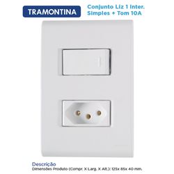 CONJUNTO 4X2 INTERRUPTOR SIMPLES 10A + TOMADA 2P +... - Comercial Leal