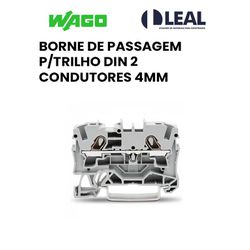 BORNE DE PASSAGEM PARA TRILHO DIN 2 CONDUTORES 4MM... - Comercial Leal