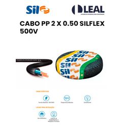 CABO PP 2 X 1.0 SILFLEX 500V - (Carretel de 400m) ... - Comercial Leal