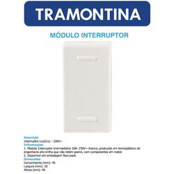 MODULO INTERRUPTOR INTERMEDIARIO 10A 250V - LINHA ... - Comercial Leal