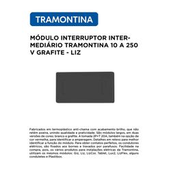 MÓDULO INTERRUPTOR INTERMEDIÁRIO GRAFITE 10A 250V ... - Comercial Leal