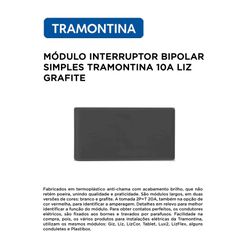 MÓDULO INTERRUPTOR BIPOLAR SIMPLES GRAFITE 10A 250... - Comercial Leal