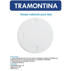TAMPA PARA TETO 3X3 REDONDA - LINHA LUX - 05020 - Comercial Leal
