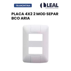 PLACA 4X2 2 POSTOS SEPARADOS BRANCO ARIA - 13568 - Comercial Leal