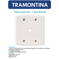 PLACA 4X4 COM 1 FURO - LINHA LUX 2 - 04182 - Comercial Leal