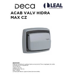 ACABAMENTO VÁLVULA HIDRA MAX CZ - 07801 - Comercial Leal