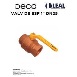 VALV DE ESF 1 DN25 DECA - 07808 - Comercial Leal