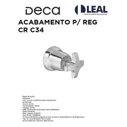 ACABAMENTO PARA REGISTRO CR C34 DECA - 10681 - Comercial Leal