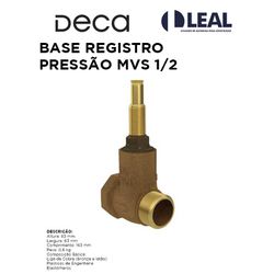 BASE REGISTRO PRESSÃO MVS 1/2 DECA - 10715 - Comercial Leal