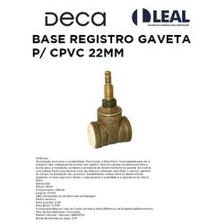 BASE REGISTRO GAVETA P/ CPVC 22MM DECA - 10756 - Comercial Leal