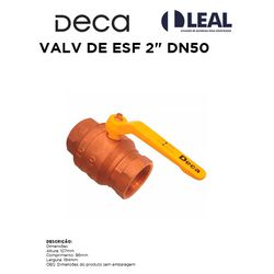 VALV DE ESF 1.1/2 DN40 DECA - 12142 - Comercial Leal