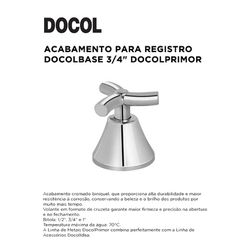 ACABAMENTO PARA REGISTRO 3/4 PRIMOR DOCOL - 09922 - Comercial Leal