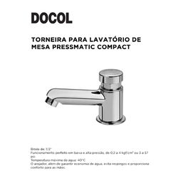 TORNEIRA DE MESA PRESSMATIC COMPACT DOCOL - 09933 - Comercial Leal