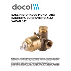 BASE MONOCOMANDO BANHEIRA E CHUVEIRO ALTA VAZAO 3/... - Comercial Leal