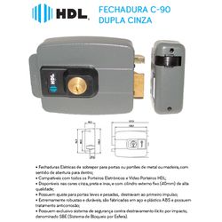 FECHADURA ELÉTRICA HDL 12V - 06457 - Comercial Leal