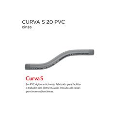 CURVA S 20º PVC COND CINZA 1 - 06616 - Comercial Leal