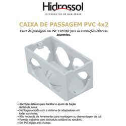 CAIXA PASSAGEM PVC COND BRANCO 4X2 HIDROSSOL - 078... - Comercial Leal