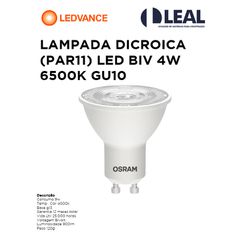 LÂMPADA MINIDICROICA (PAR11) LED BIVOLT 4W 6500K G... - Comercial Leal