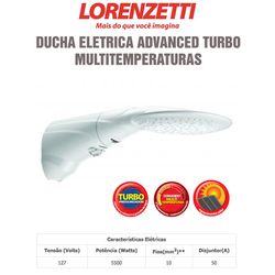 DUCHA ADVANCED TURBO MULTI TEMPERATURAS 127VX5500W... - Comercial Leal