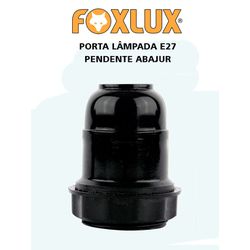 PORTA LAMPADA E27 PENDENTE ABAJUR PRETO FOXLUX - 0... - Comercial Leal