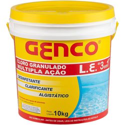 CLORO L. E. GRANULADO MULTIPLA ACAO 10KG GENCO - ... - Comercial Leal