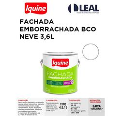 Tinta Acrílica Fosca 3,6L Fachada Emborrachada Bra... - Comercial Leal