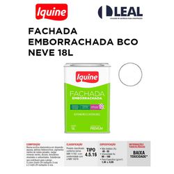 Tinta Acrílica Fosca 18L Fachada Emborrachada Bran... - Comercial Leal