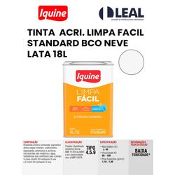 TINTA ACRÍLICA LIMPA FACIL STANDARD BRANCO NEVE L... - Comercial Leal