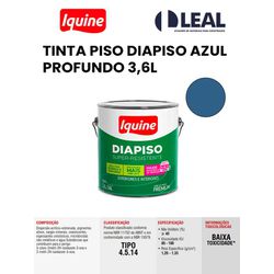 TINTA PISO DIAPISO AZUL PROFUNDO 3,6L IQUINE - 141... - Comercial Leal