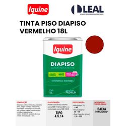 TINTA PISO DIAPISO VERMELHO 18L IQUINE - 14107 - Comercial Leal