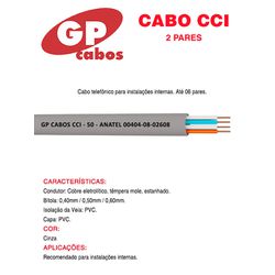 FIO TELEFÔNICO CCI 2 PARES 100M GP - 07765 - Comercial Leal