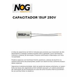 CAPACITOR 15UF 250V NOG - 09817 - Comercial Leal