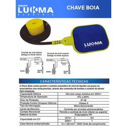 CHAVE BOIA LUKMA 16A COM 2M - 05774 - Comercial Leal