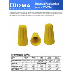 EMENDA RÁPIDA ROSCA CONECTORES DE TORÇÃO AMARELO 2... - Comercial Leal