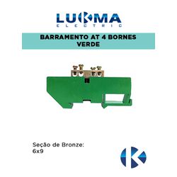 BARRAMENTO ATERRAMENTO COM 4 BORNES VERDE LUKMA -... - Comercial Leal