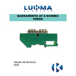 BARRAMENTO ATERRAMENTO COM 6 BORNES VERDE LUKMA - ... - Comercial Leal