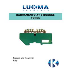 BARRAMENTO ATERRAMENTO COM 8 BORNES VERDE LUKMA - ... - Comercial Leal