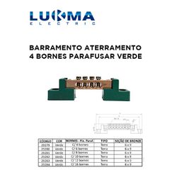 BARRAMENTO ATERRAMENTO COM 4 BORNES PARAFUSAR VERD... - Comercial Leal