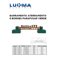BARRAMENTO ATERRAMENTO COM 8 BORNES PARAFUSAR VERD... - Comercial Leal