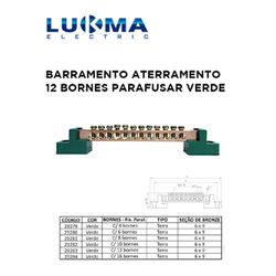 BARRAMENTO ATERRAMENTO COM 12 BORNES PARAFUSAR VER... - Comercial Leal