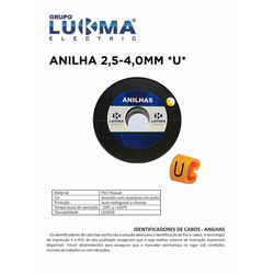 ANILHA 2,5-4,0MM *U* LUKMA PACOTE COM 1000 - 1011 - Comercial Leal
