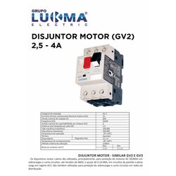 DISJUNTOR MOTOR (GV2) 2,5-4A LUKMA - 10114 - Comercial Leal