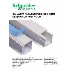 CANALETA BRANCA 32X12X2M COM DIVISÓRIA COM FITA DE... - Comercial Leal