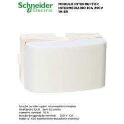 MODULO INTERRUPTOR INTERMED BRANCO DECOR - 09288 - Comercial Leal