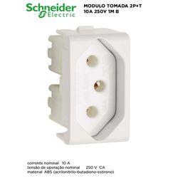 MODULO TOMADA 2P+T 10A BRANCO DECOR - 09290 - Comercial Leal